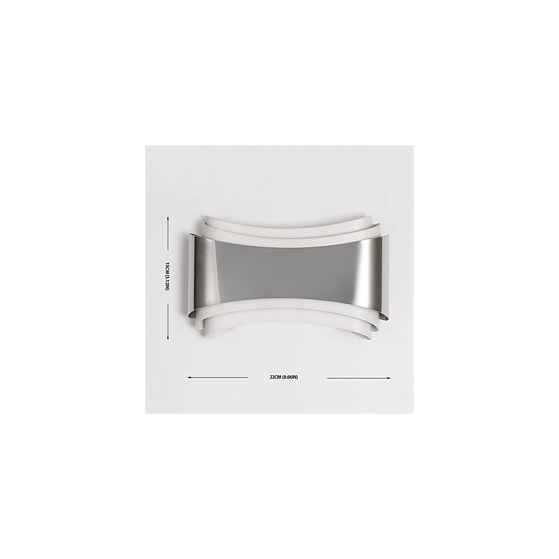 Aplique de pared con luz ambiental integrada, moderno y contemporáneo, cromado