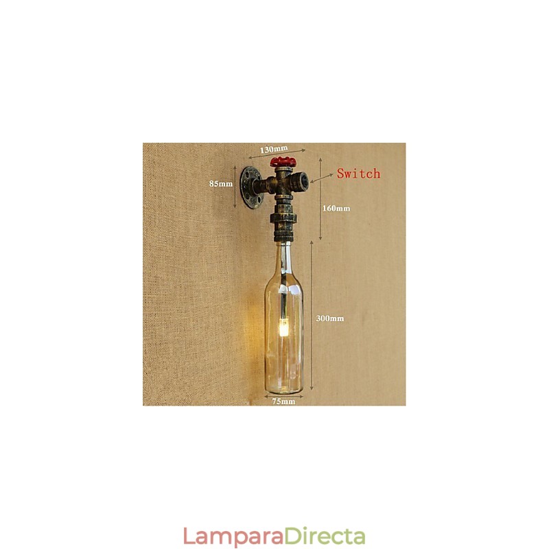 Lámpara de pared de agua ámbar con interruptor