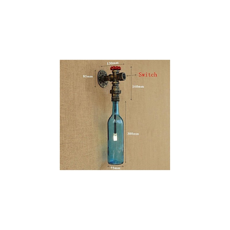 Interruptor de pared con lámpara de pared tipo botella de agua