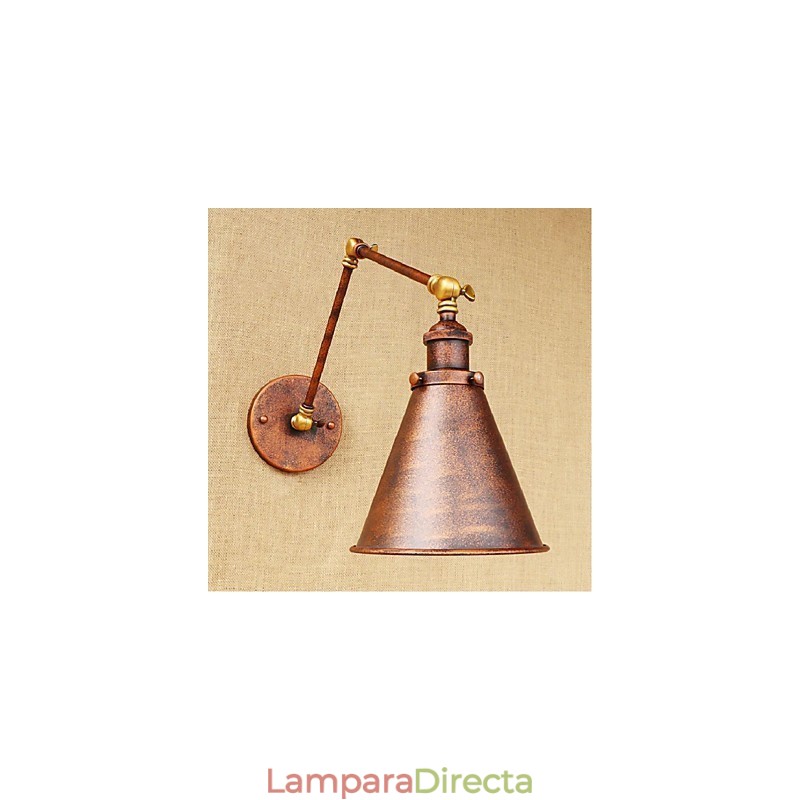 Aplique de pared plegable retráctil nostálgico retro creativo de medio óxido con brazo largo
