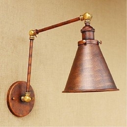 Aplique de pared plegable retráctil nostálgico retro creativo de medio óxido con brazo largo