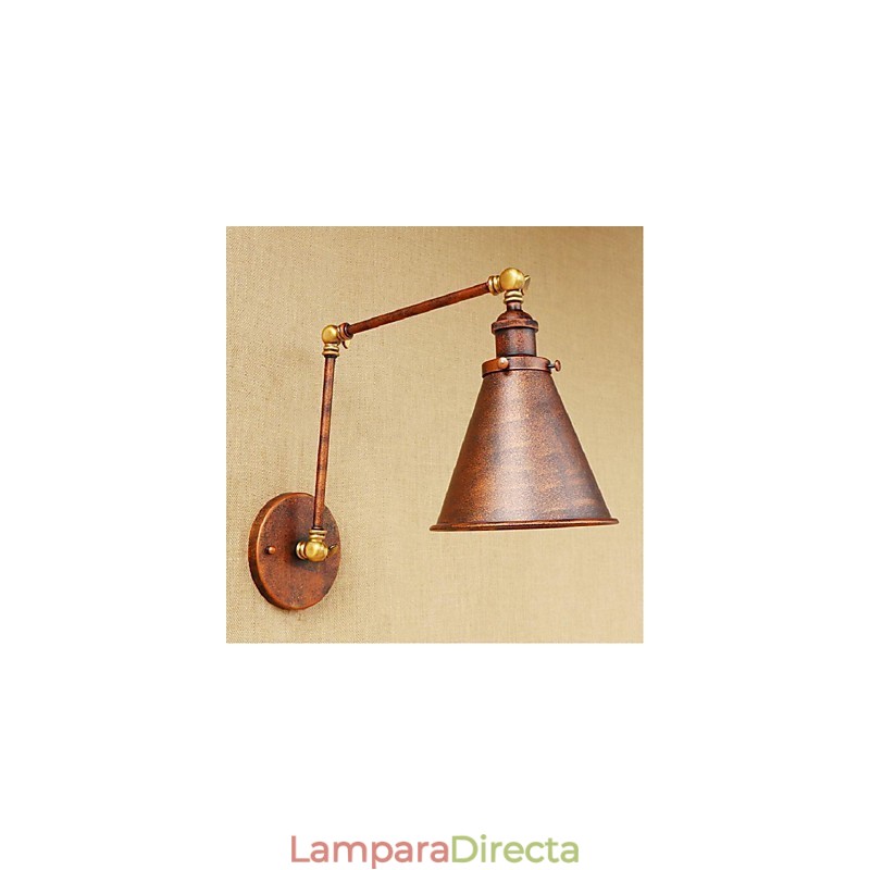 Aplique de pared plegable retráctil nostálgico retro creativo de medio óxido con brazo largo
