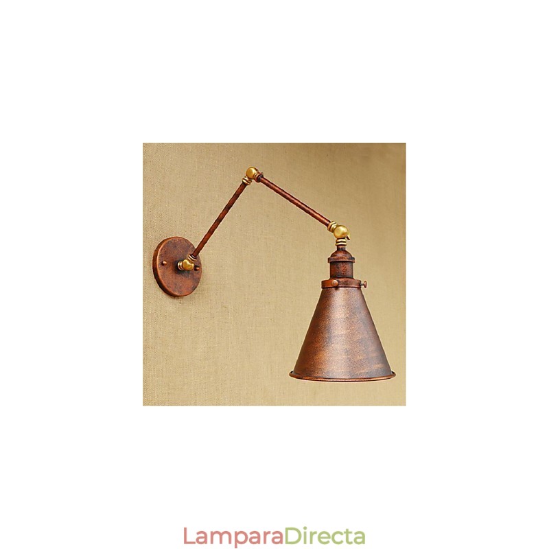 Aplique de pared plegable retráctil nostálgico retro creativo de medio óxido con brazo largo