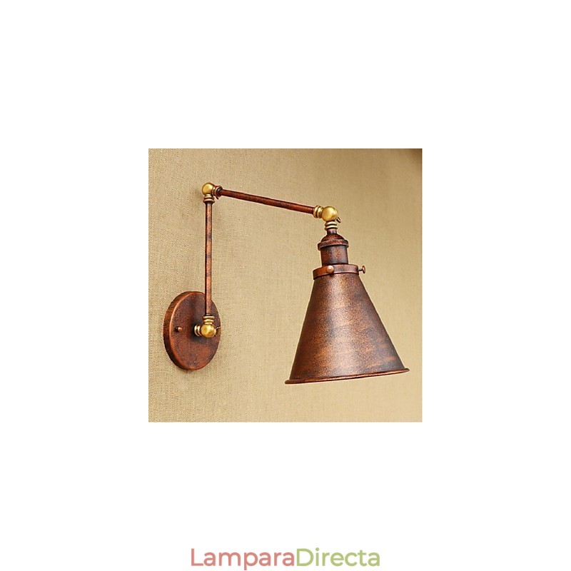 Aplique de pared plegable retráctil nostálgico retro creativo de medio óxido con brazo largo