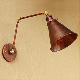 Aplique de pared plegable retráctil nostálgico retro creativo de medio óxido con brazo largo