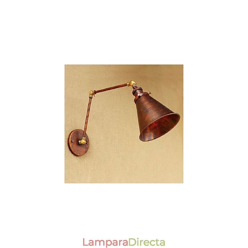 Aplique de pared plegable retráctil nostálgico retro creativo de medio óxido con brazo largo
