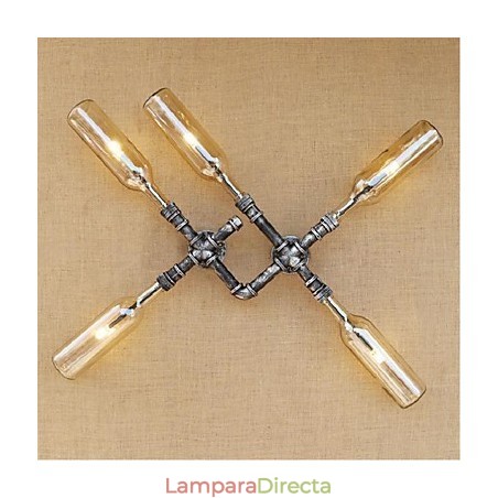 Apliques de pared con luz ambiental de estilo rústico tipo cabaña. Apliques de pared con luz ambiental de estilo rústico tipo cabaña.