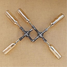 Apliques de pared con luz ambiental de estilo rústico tipo cabaña.
