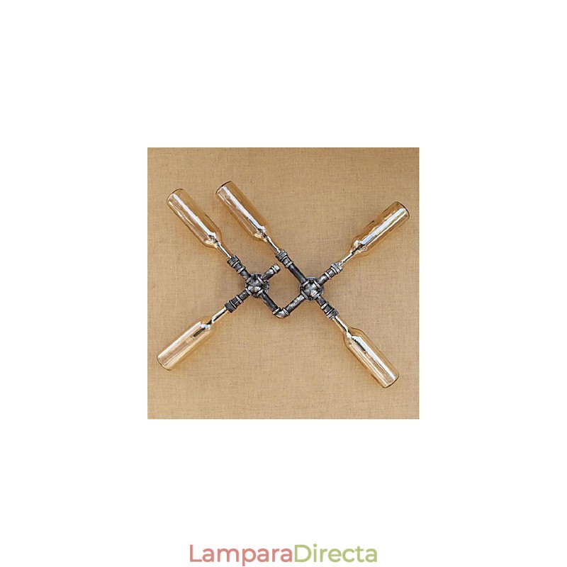 Apliques de pared con luz ambiental de estilo rústico tipo cabaña.