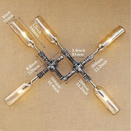 Apliques de pared con luz ambiental de estilo rústico tipo cabaña.
