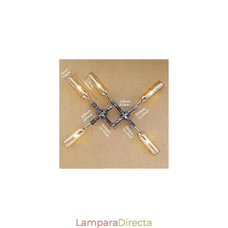 Apliques de pared con luz ambiental de estilo rústico tipo cabaña.