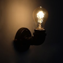 Lámpara de pared decorativa de tubo de hierro industrial retro simple