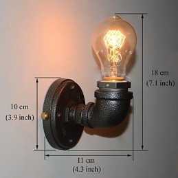Lámpara de pared decorativa de tubo de hierro industrial retro simple