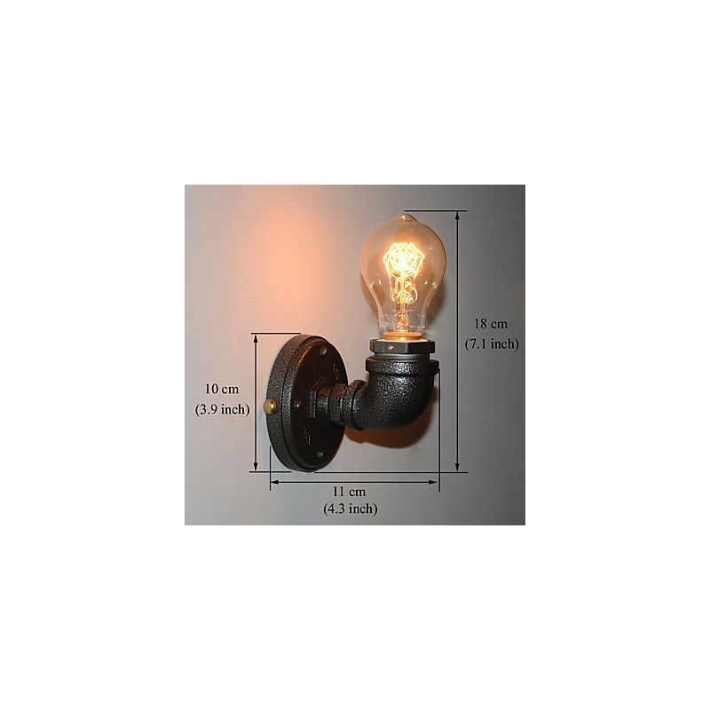 Lámpara de pared decorativa de tubo de hierro industrial retro simple