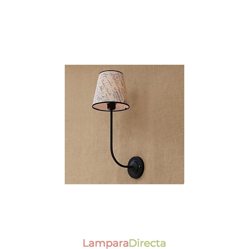 Lámpara de pared moderna, sucinta, de moda, para bar, restaurante, desayuno nostálgico, cubierta de tela, de hierro forjado curvado