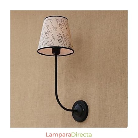 Lámpara de pared moderna, sucinta, de moda, para bar, restaurante, desayuno nostálgico, cubierta de tela, de hierro forjado curvado Lámpara de pared moderna, sucinta, de moda, para bar, restaurante, desayuno nostálgico, cubierta de tela, de hierro forjado curvado