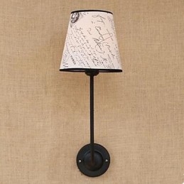Lámpara de pared moderna, sucinta, de moda, para bar, restaurante, desayuno nostálgico, cubierta de tela, de hierro forjado curvado