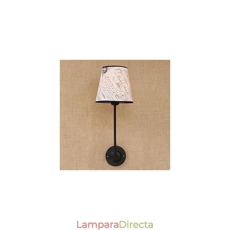 Lámpara de pared moderna, sucinta, de moda, para bar, restaurante, desayuno nostálgico, cubierta de tela, de hierro forjado curvado