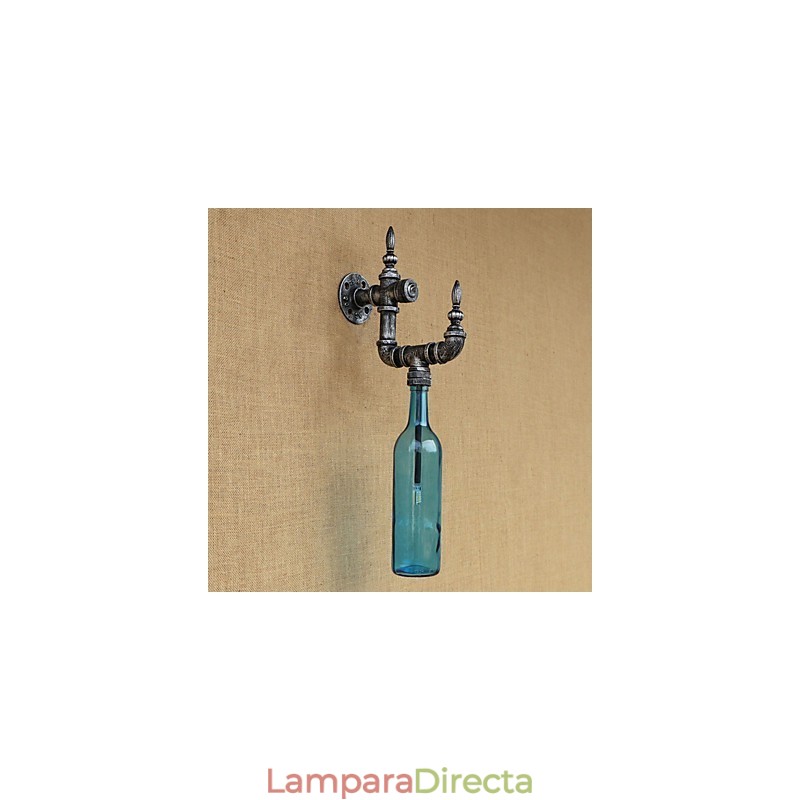 Lámpara de pared con interruptor para botella de agua, estilo retro nostálgico con personalidad para cafetería, bar, restaurante, pasillo