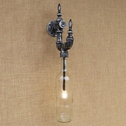 Lámpara de pared con interruptor para botella de agua, estilo retro nostálgico con personalidad para cafetería, bar, restaurante, pasillo