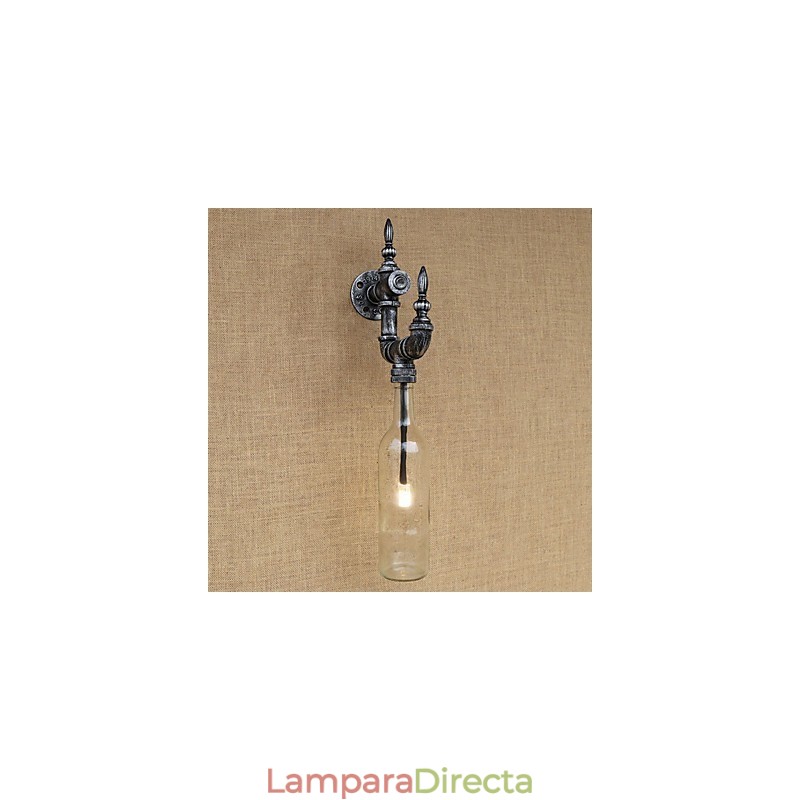 Lámpara de pared con interruptor para botella de agua, estilo retro nostálgico con personalidad para cafetería, bar, restaurante, pasillo