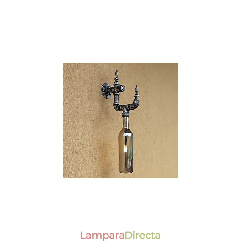 Lámpara de pared con interruptor para botella de agua, estilo retro nostálgico con personalidad para cafetería, bar, restaurante, pasillo