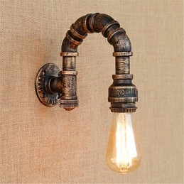 Apliques de pared con luz ambiental con pintura rústica tipo cabaña