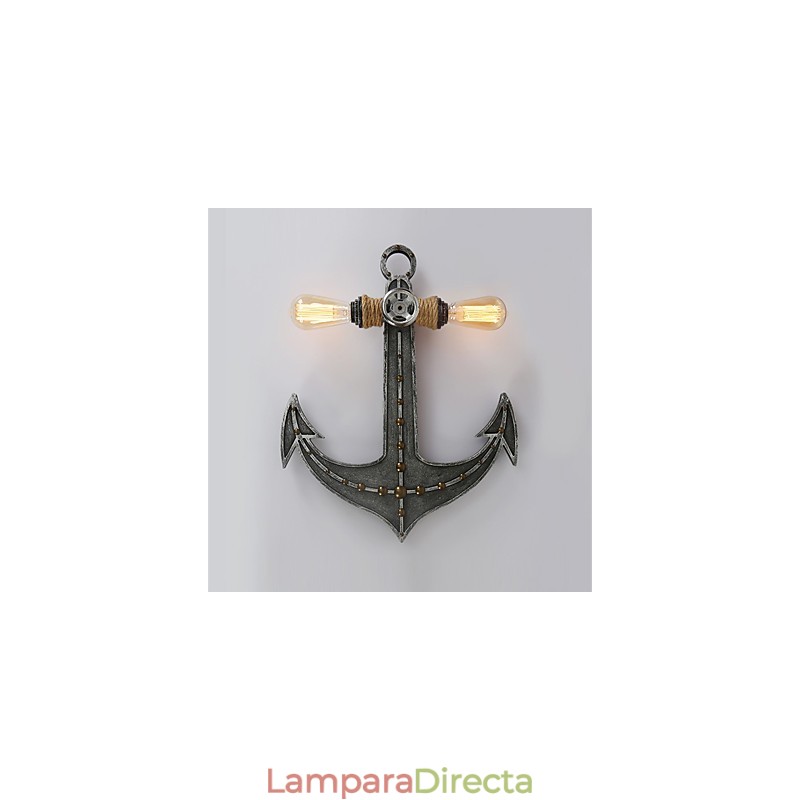 Lámparas de pared industriales vintage con forma de ancla de barco de madera, iluminación creativa para decoración de restaurantes, cafeterías y bares.