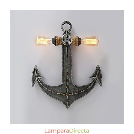 Lámparas de pared industriales vintage con forma de ancla de barco de madera, iluminación creativa para decoración de restaurantes, cafeterías y bares. Lámparas de pared industriales vintage con forma de ancla de barco de madera, iluminación creativa para decoración de restaurantes, cafeterías y bares.