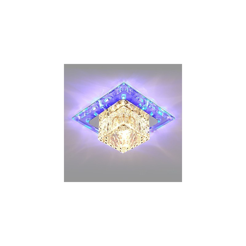 Mini lámpara de techo de cristal, foco de 3 W, lámpara creativa, tubo de luz, luz de cúpula cuadrada de colores.