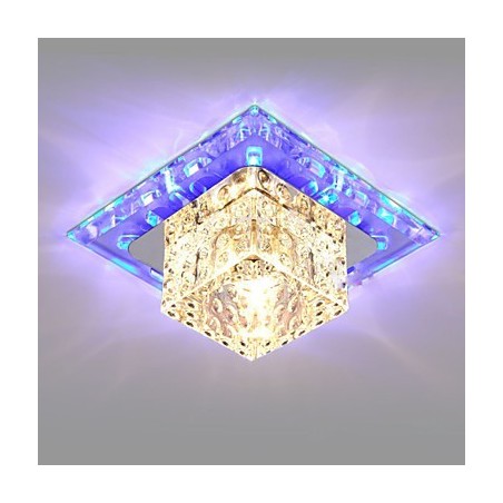 Mini lámpara de techo de cristal, foco de 3 W, lámpara creativa, tubo de luz, luz de cúpula cuadrada de colores. Mini lámpara de techo de cristal, foco de 3 W, lámpara creativa, tubo de luz, luz de cúpula cuadrada de colores.