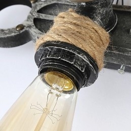 Lámparas de pared industriales vintage con forma de ancla de barco de madera, iluminación creativa para decoración de restaurantes, cafeterías y bares.