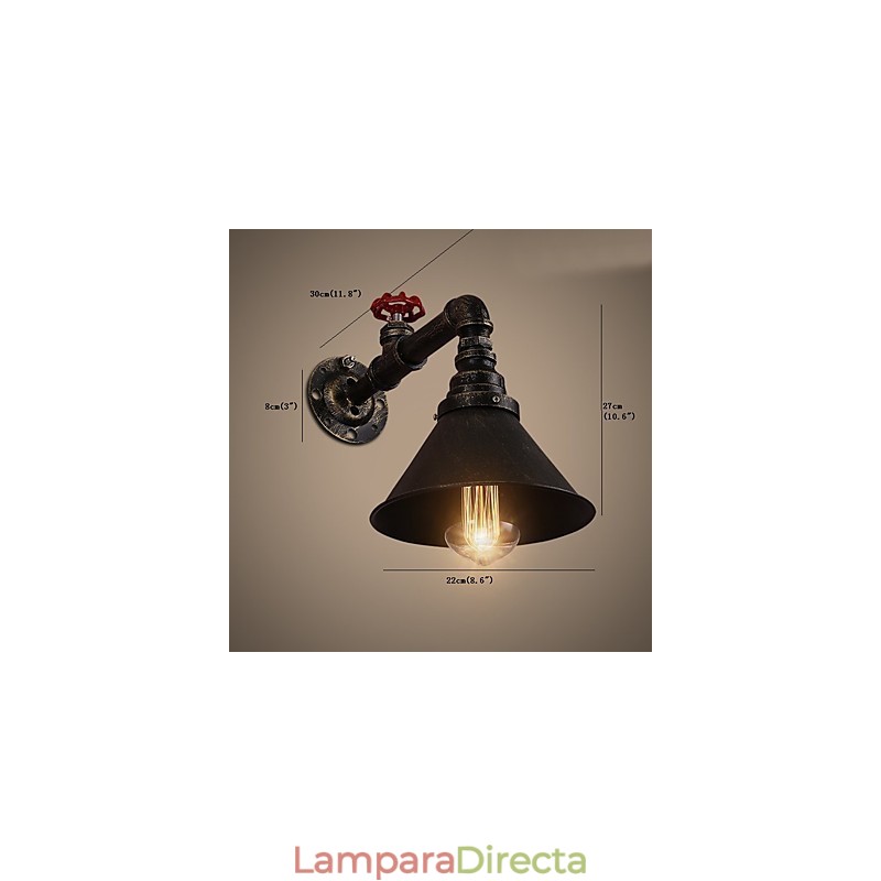 Lámparas de pared con forma de tubería de agua, estilo industrial retro, creativas, de metal, para restaurantes, cafeterías, bares, mesas de bar, apliques de pared.