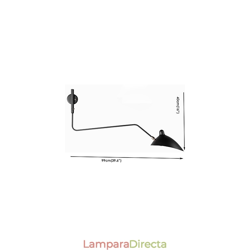 Lámpara de pared con luz ambiental de brazo oscilante, moderna y contemporánea.