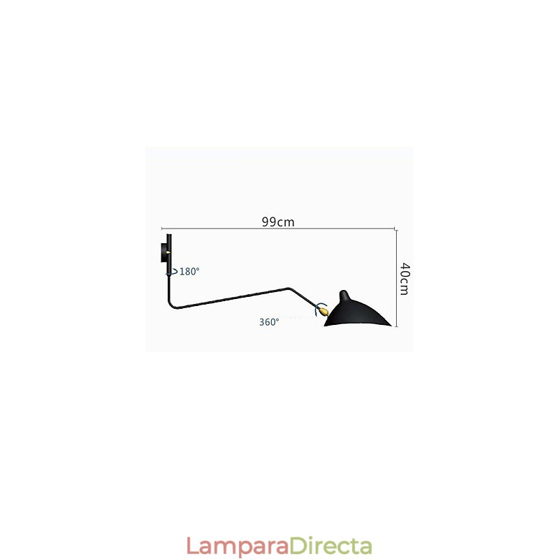 Lámpara de pared con luz ambiental de brazo oscilante, moderna y contemporánea.