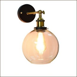 Lámpara de pared de hierro negra, lámpara de pared retro simple, lámpara de pared decorativa de un solo cabezal, estilo europeo