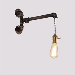 Lámparas de pared de tubo industriales vintage con interruptor, luces creativas para restaurante, cafetería, bar, decoración, iluminación con 1 luz, acabado pintado.