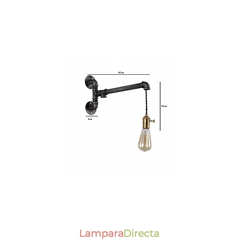 Lámparas de pared de tubo industriales vintage con interruptor, luces creativas para restaurante, cafetería, bar, decoración, iluminación con 1 luz, acabado pintado.