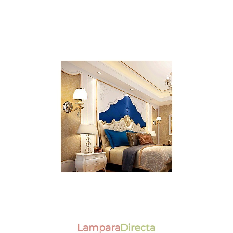 Apliques de pared con iluminación ambiental de cristal, modernos y contemporáneos, con acabado galvanizado.