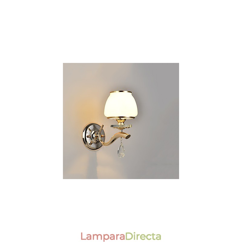 Apliques de pared con iluminación ambiental de cristal, modernos y contemporáneos, con acabado galvanizado.