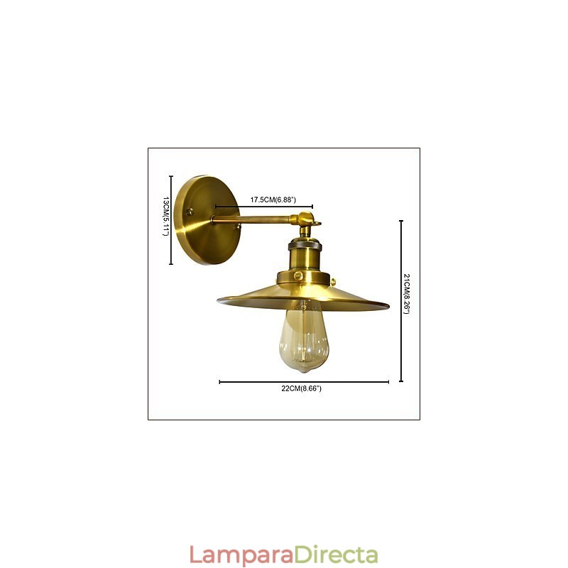 Aplique de pared rústico de latón clásico tradicional para iluminación empotrada.