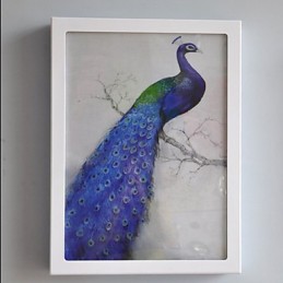 Pintura contemporánea moderna integrada para apliques de pared con luz ambiental.