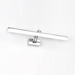 Lámpara de pared moderna y contemporánea integrada en cromo para iluminación ambiental de baño.