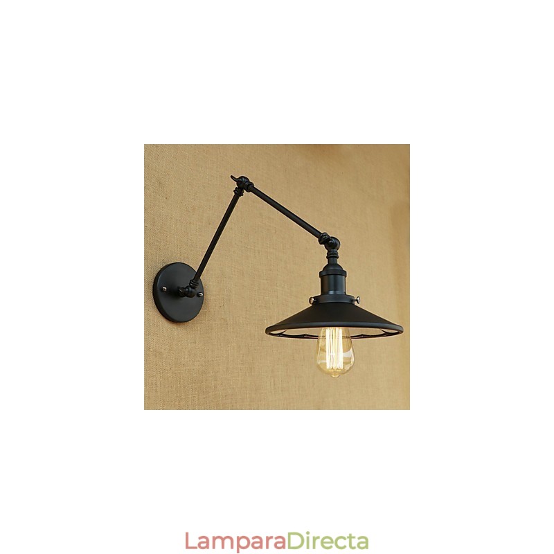 Lámpara de pared con brazo oscilante estilo mini, estilo rústico, estilo retro, con pintura de estilo rústico.