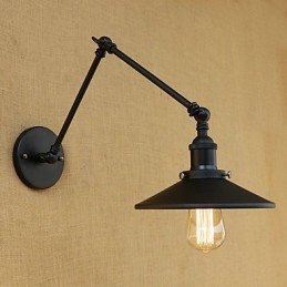 Lámpara de pared con brazo oscilante estilo mini, estilo rústico, estilo retro, con pintura de estilo rústico.