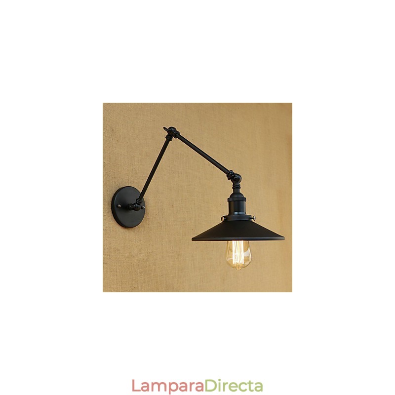 Lámpara de pared con brazo oscilante estilo mini, estilo rústico, estilo retro, con pintura de estilo rústico.