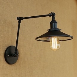 Lámpara de pared con brazo oscilante estilo mini, estilo rústico, estilo retro, con pintura de estilo rústico.
