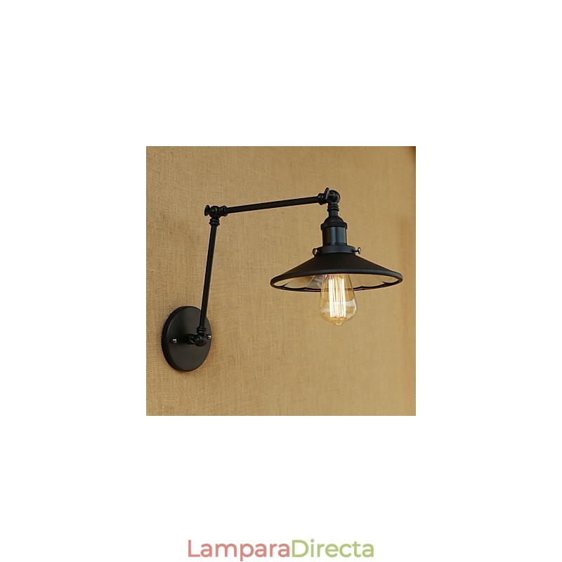 Lámpara de pared con brazo oscilante estilo mini, estilo rústico, estilo retro, con pintura de estilo rústico.