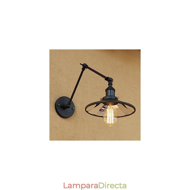 Lámpara de pared con brazo oscilante estilo mini, estilo rústico, estilo retro, con pintura de estilo rústico.