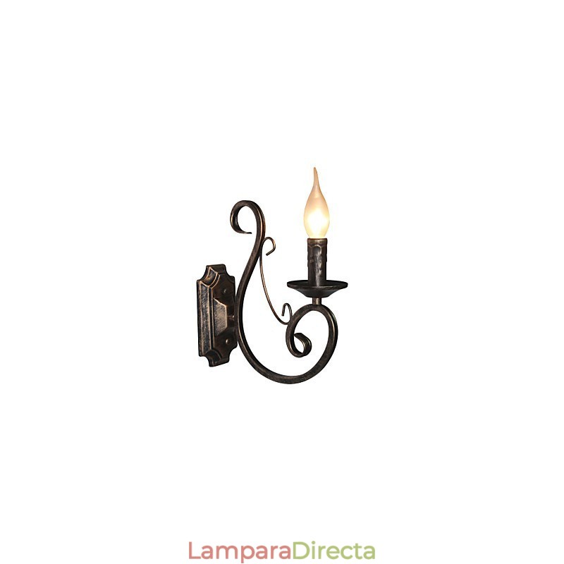 Mini lámpara de pared retro para pasillo, de metal, con forma de vela.